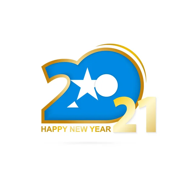 Year 2021 Somalia Flag Pattern Happy New Year Design Vector — Stock Vector