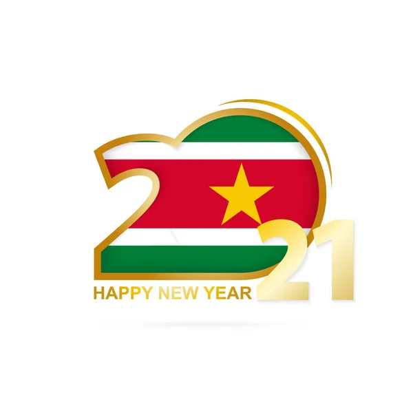 2021年与苏里南国旗模式 新年快乐设计 病媒图解 — 图库矢量图片