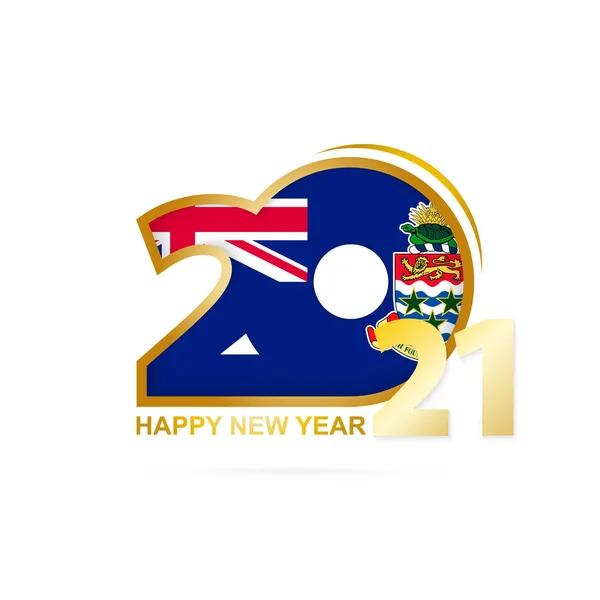 2021年ケイマン諸島旗の模様 あけましておめでとうございます ベクターイラスト — ストックベクタ