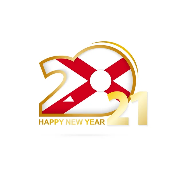 Year 2021 Alabama Flag Pattern Happy New Year Design Vector — Stock Vector