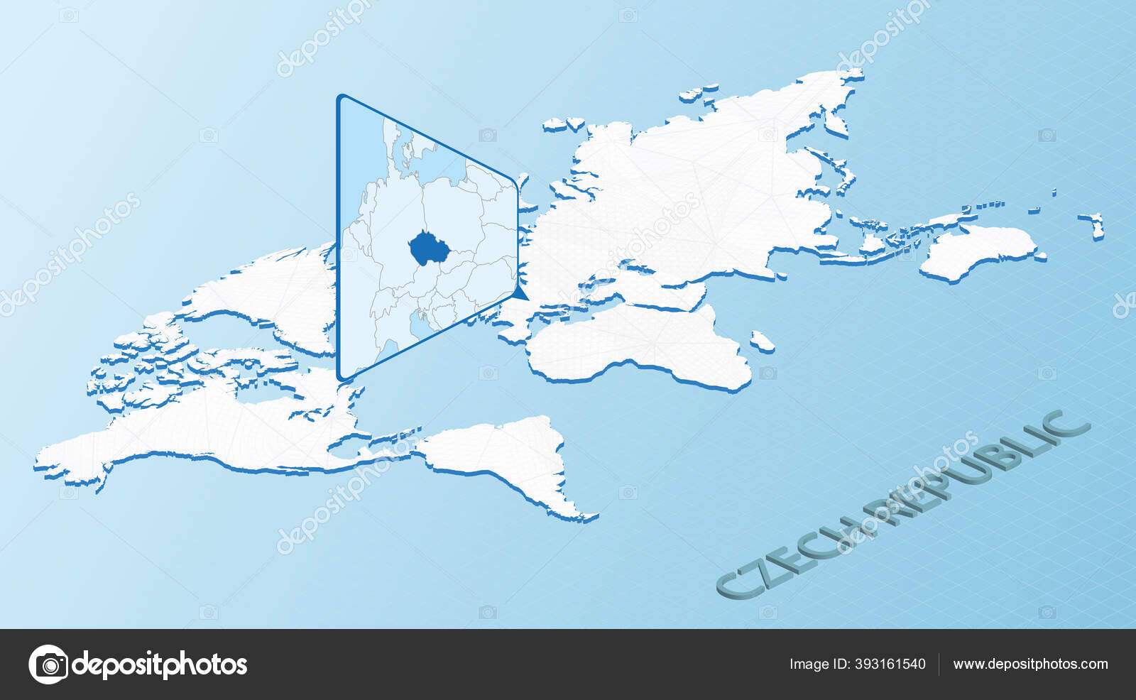 Mapa Mundo Estilo Isometrico Com Mapa Detalhado Republica Checa Mapa Imagem Vetorial De C Boldg 393161540