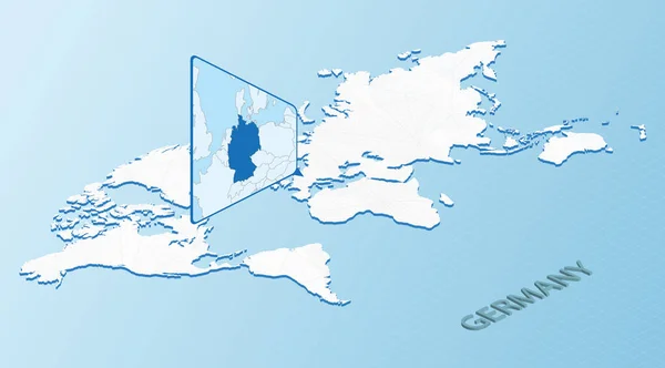독일의 지도와 Isometric 스타일의 Light Blue Germany Map Abstract World — 스톡 벡터