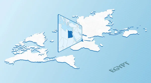 Mapa Mundo Estilo Isométrico Com Mapa Detalhado Egito Mapa Egito — Vetor de Stock