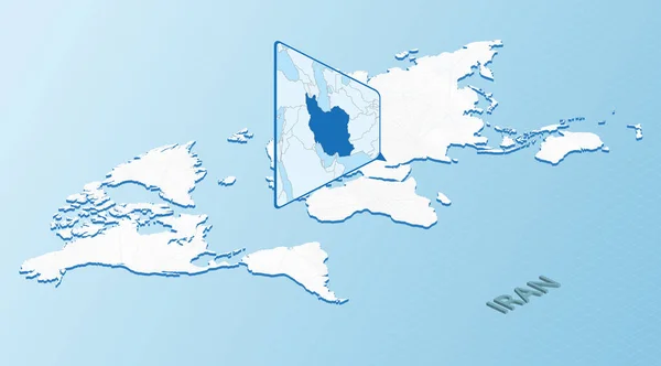 Mapa Mundo Estilo Isométrico Com Mapa Detalhado Irã Mapa Irã —  Vetores de Stock