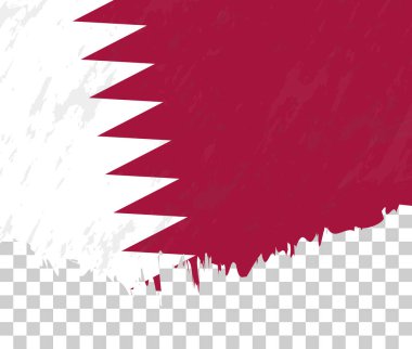 Şeffaf bir arkaplanda Katar 'ın Grunge tarzı bayrağı.