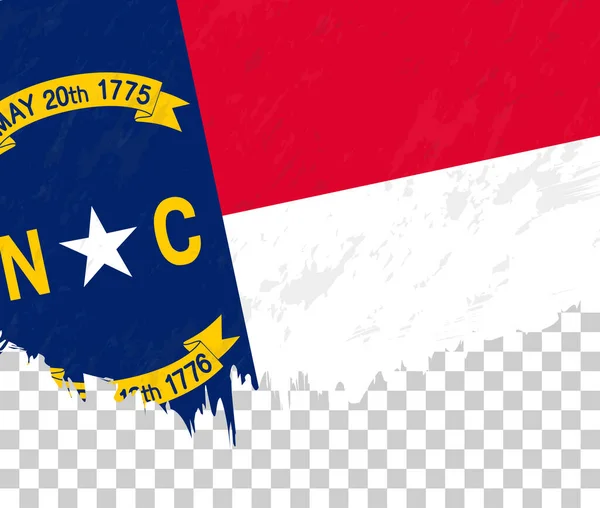 Bandera Estilo Grunge Carolina Del Norte Sobre Fondo Transparente — Archivo Imágenes Vectoriales