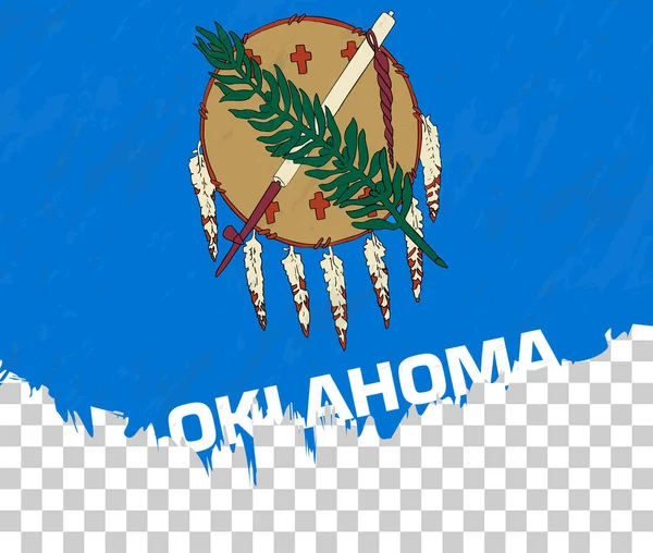 Bandera Estilo Grunge Oklahoma Sobre Fondo Transparente — Vector de stock