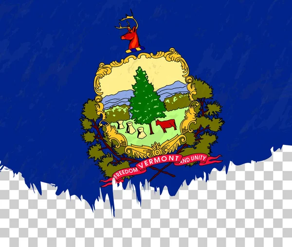 Bandera Estilo Grunge Vermont Sobre Fondo Transparente — Vector de stock