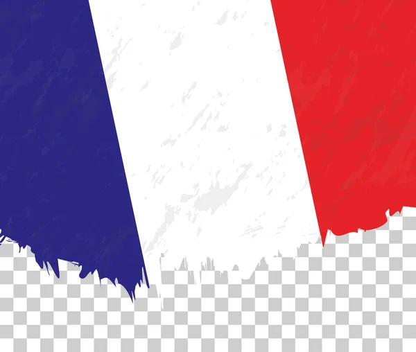 Bandera Estilo Grunge Francia Sobre Fondo Transparente — Vector de stock