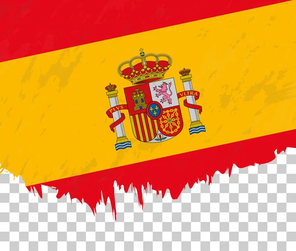 Grunge Style Flag Spain Transparent Background — Stock Vector