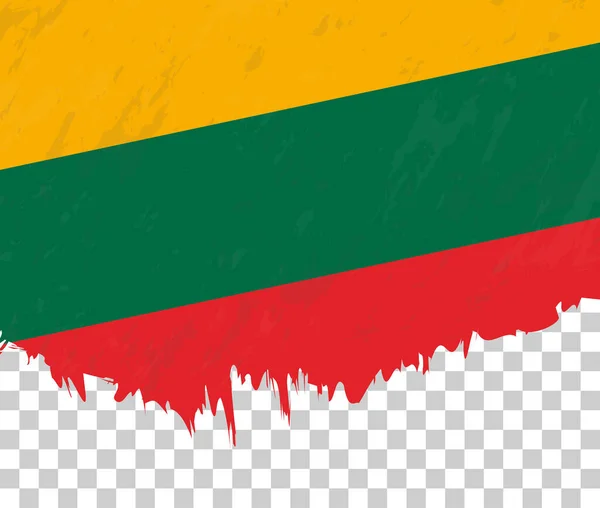 Bendera Bergaya Grunge Lithuania Pada Latar Belakang Transparan - Stok Vektor