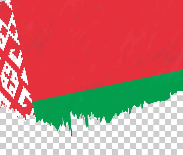 透明な背景にベラルーシのグランジスタイルの旗 — ストックベクタ