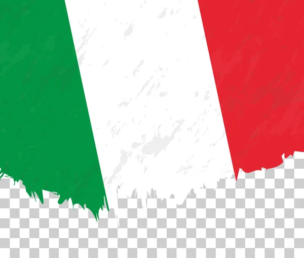 Гранж Флаг Италии Прозрачном Фоне — стоковый вектор