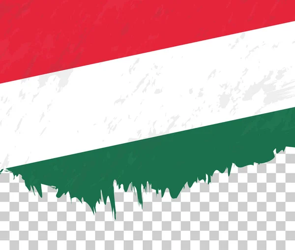 Bandera Estilo Grunge Hungría Sobre Fondo Transparente — Archivo Imágenes Vectoriales