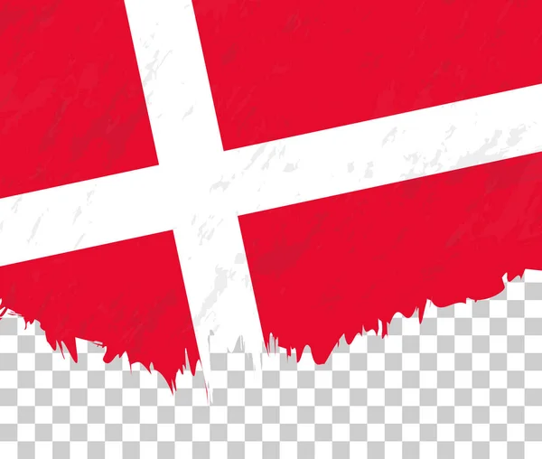 Bandera Estilo Grunge Dinamarca Sobre Fondo Transparente — Vector de stock