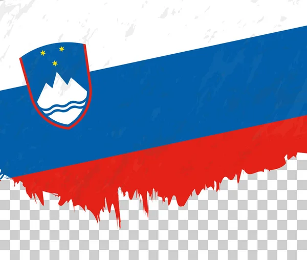 Bandera Estilo Grunge Eslovenia Sobre Fondo Transparente — Vector de stock