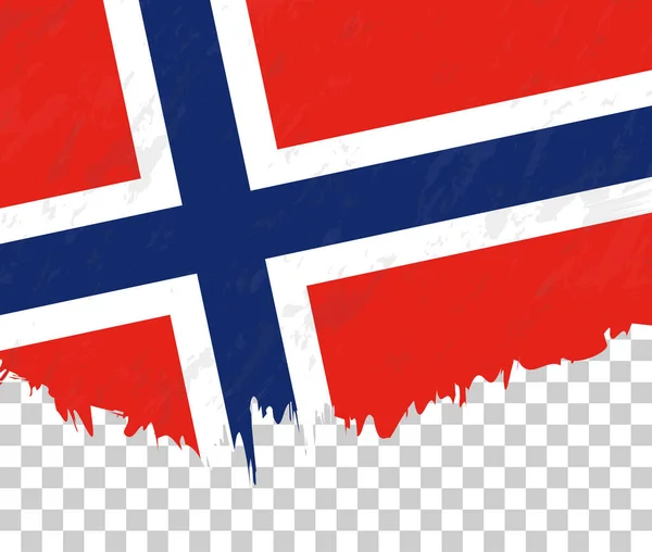Bandera Estilo Grunge Noruega Sobre Fondo Transparente — Vector de stock