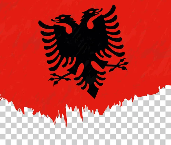 Grunge Style Flag Albania Transparent Background — Stock Vector