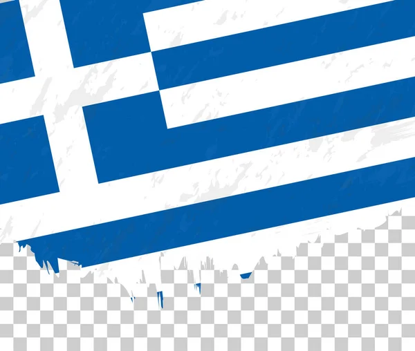 Гранж Флаг Греции Прозрачном Фоне — стоковый вектор