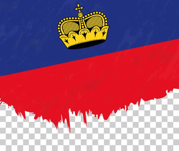 Bandera Estilo Grunge Liechtenstein Sobre Fondo Transparente — Archivo Imágenes Vectoriales