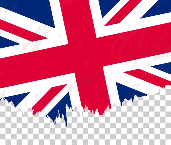 Grunge Style Flag United Kingdom Transparent Background — Stock Vector