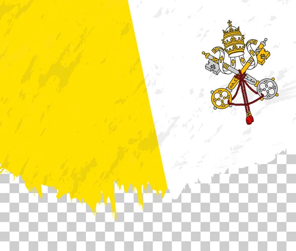 Гранж Флаг Ватикана Прозрачном Фоне — стоковый вектор