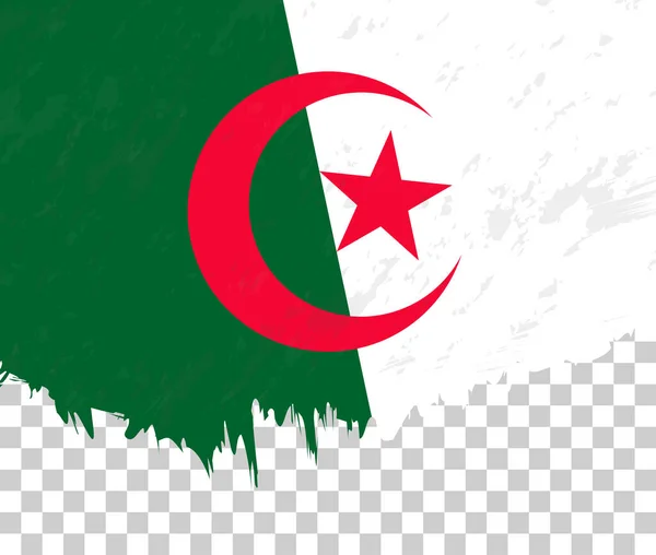 Şeffaf Bir Arkaplanda Grunge Tarzı Cezayir Bayrağı — Stok Vektör