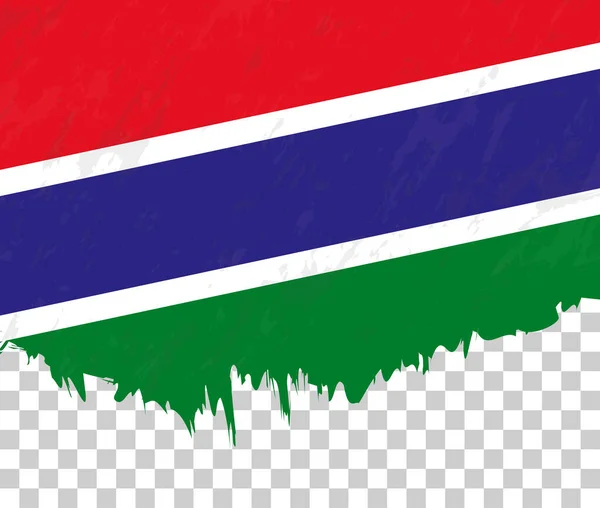 Bandera Estilo Grunge Gambia Sobre Fondo Transparente — Archivo Imágenes Vectoriales