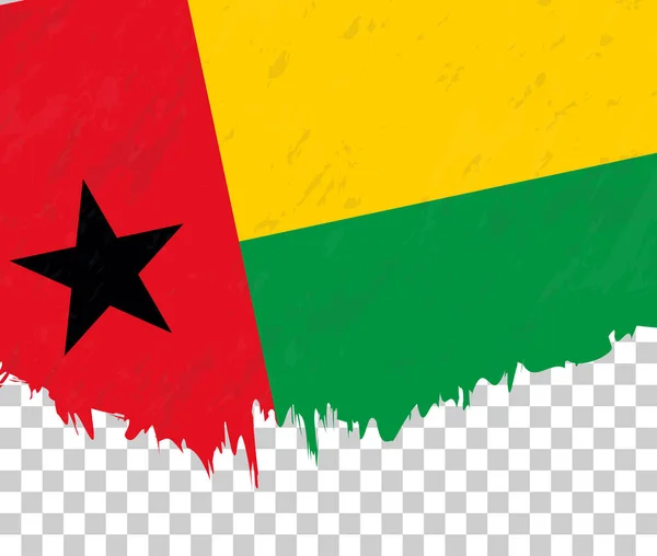 Bandeira Grunge Style Guiné Bissau Sobre Fundo Transparente — Vetor de Stock