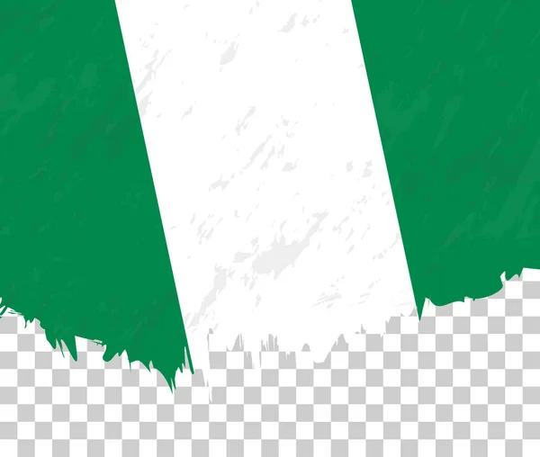 Flaga Nigerii Stylu Grunge Przejrzystym Tle — Wektor stockowy
