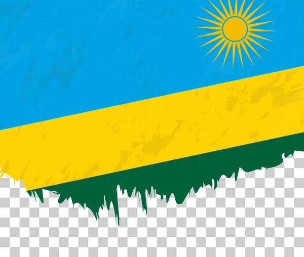 透明背景下的Grunge风格卢旺达国旗 — 图库矢量图片