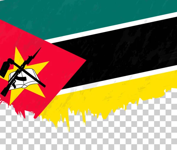 Drapeau Style Grunge Mozambique Sur Fond Transparent — Image vectorielle