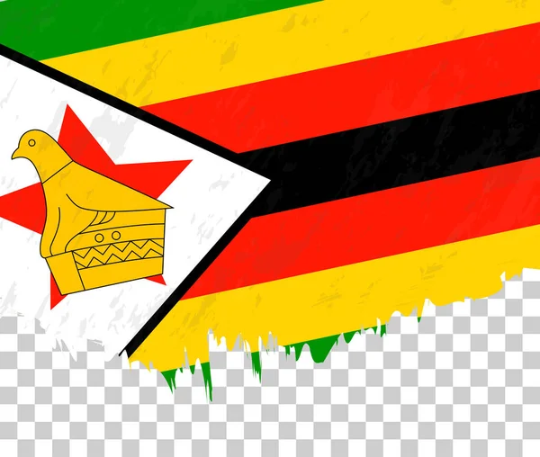 Bandera Estilo Grunge Zimbabue Sobre Fondo Transparente — Vector de stock