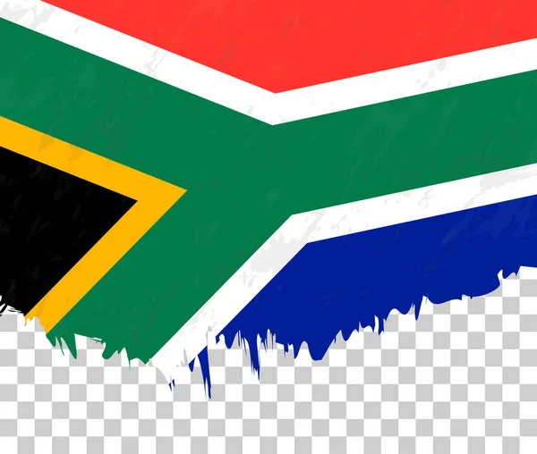 Drapeau Style Grunge Afrique Sud Sur Fond Transparent — Image vectorielle