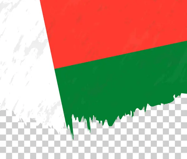 Bandera Estilo Grunge Madagascar Sobre Fondo Transparente — Vector de stock