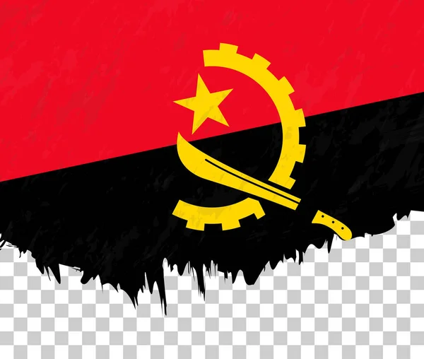 透明背景下的Grunge风格安哥拉国旗 — 图库矢量图片