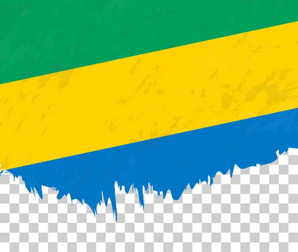 Bandiera Stile Grunge Del Gabon Uno Sfondo Trasparente — Vettoriale Stock