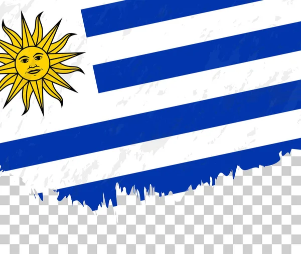 Bandeira Grunge Style Uruguai Fundo Transparente — Vetor de Stock