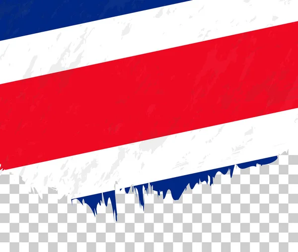 Bandeira Grunge Estilo Costa Rica Fundo Transparente —  Vetores de Stock