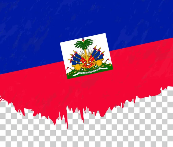 Bandeira Estilo Grunge Haiti Fundo Transparente —  Vetores de Stock