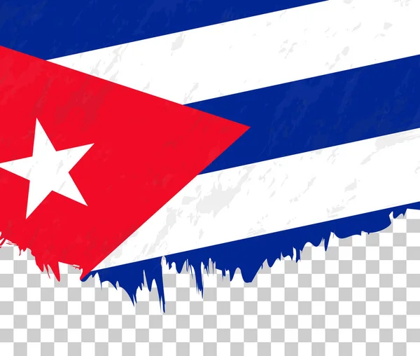 Bandeira Grunge Estilo Cuba Fundo Transparente —  Vetores de Stock