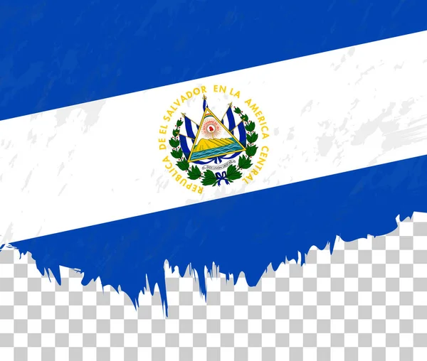 Bandera Estilo Grunge Salvador Sobre Fondo Transparente — Vector de stock