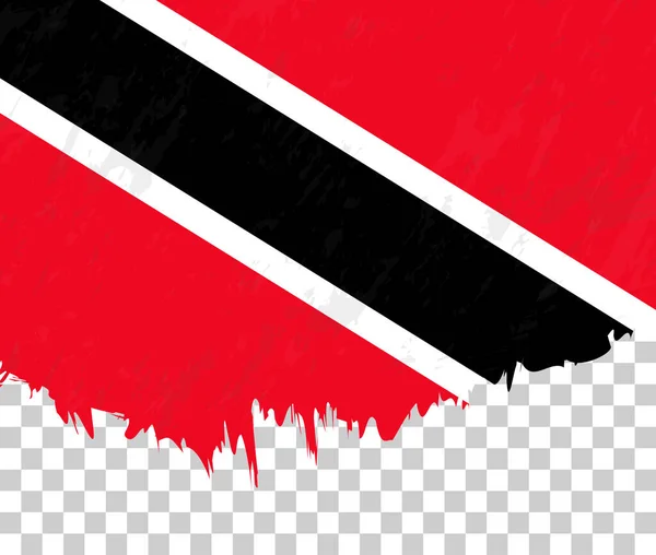 透明感のある背景にトリニダード トバゴのグランジスタイルの旗 — ストックベクタ