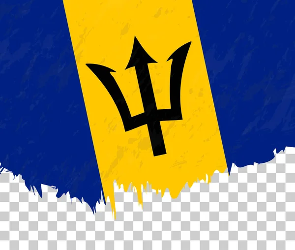 透明背景下的Grunge风格巴巴多斯国旗 — 图库矢量图片