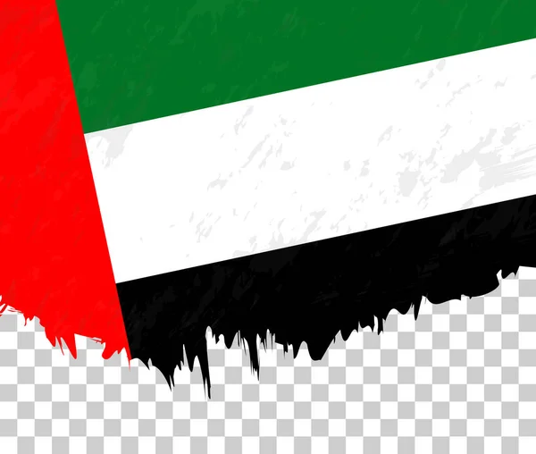 Flagge Der Vereinigten Arabischen Emirate Grunge Stil Auf Transparentem Hintergrund — Stockvektor