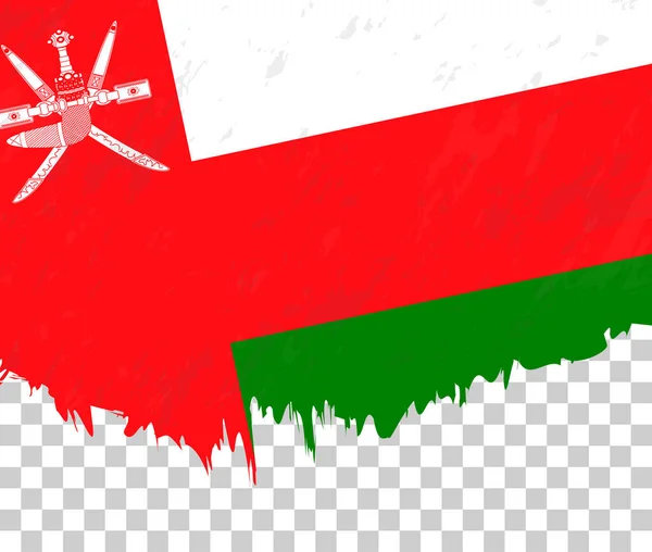 Ománská Vlajka Stylu Grunge Průhledném Pozadí — Stockový vektor