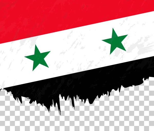 Bandera Estilo Grunge Siria Sobre Fondo Transparente — Archivo Imágenes Vectoriales