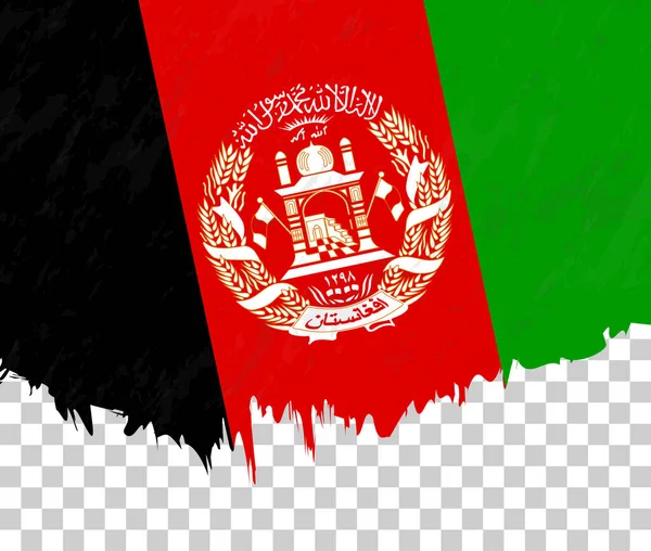 Grunge Style Flag Afghanistan Transparent Background — Stock Vector
