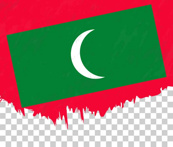 Grunge Style Flag Maldives Transparent Background — Stock Vector