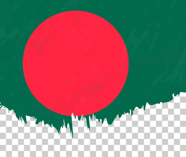 Bandeira Grunge Style Bangladesh Fundo Transparente — Vetor de Stock